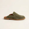 Vonta Olive Green Suede Men's Mule Loafers