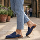 Vonta Blue Suede Men's Mule Loafers